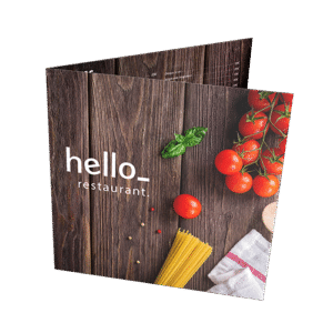 Cartas de restaurante con un pliegue